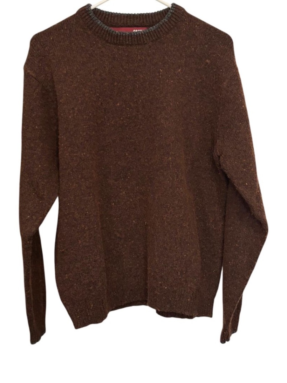 Men's Speckled Brown Wool & Cotton Sweater